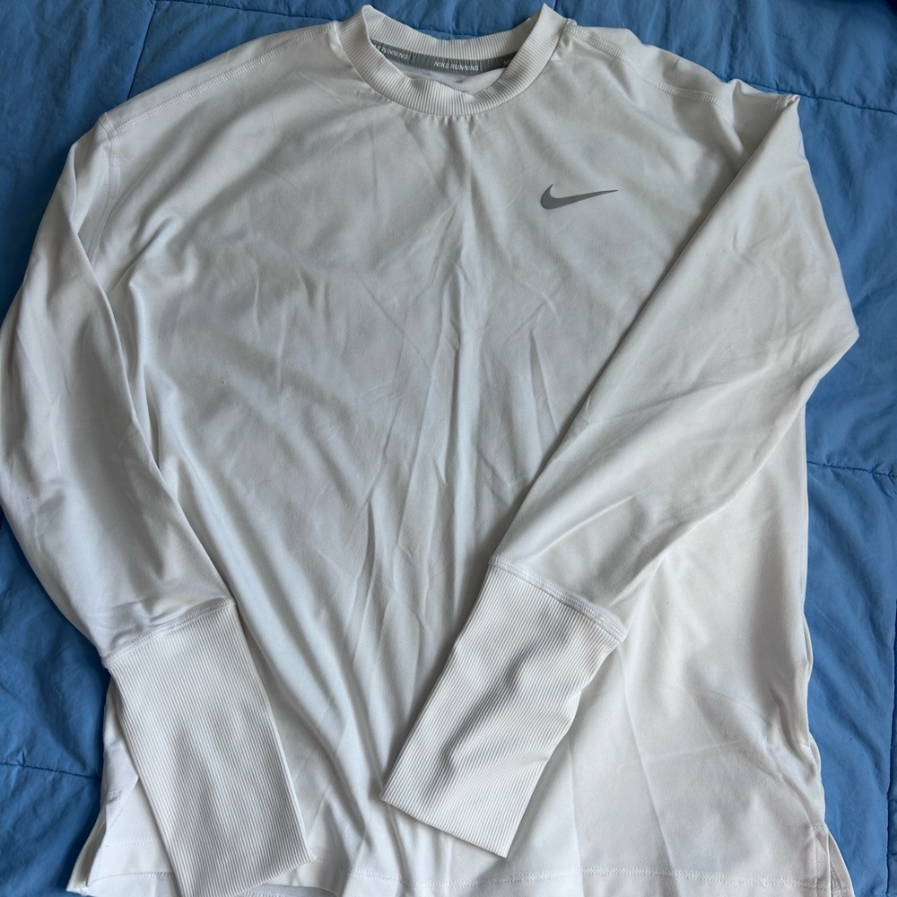 Nike White Long Sleeve Dri-FIT Athletic Tee